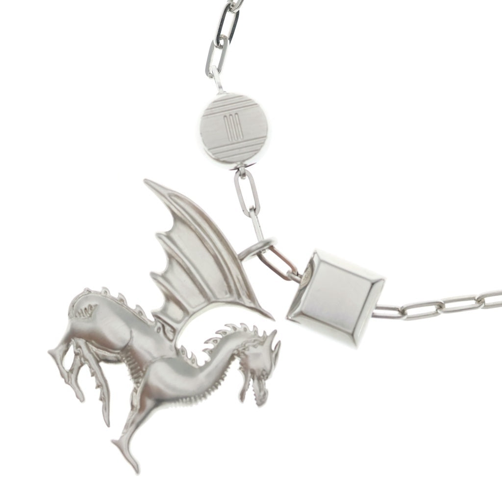HERMES(エルメス) TALISMAN DRAGON LONG NECKLACE タリスマン ドラゴンモチーフ ロングネックレス シルバー