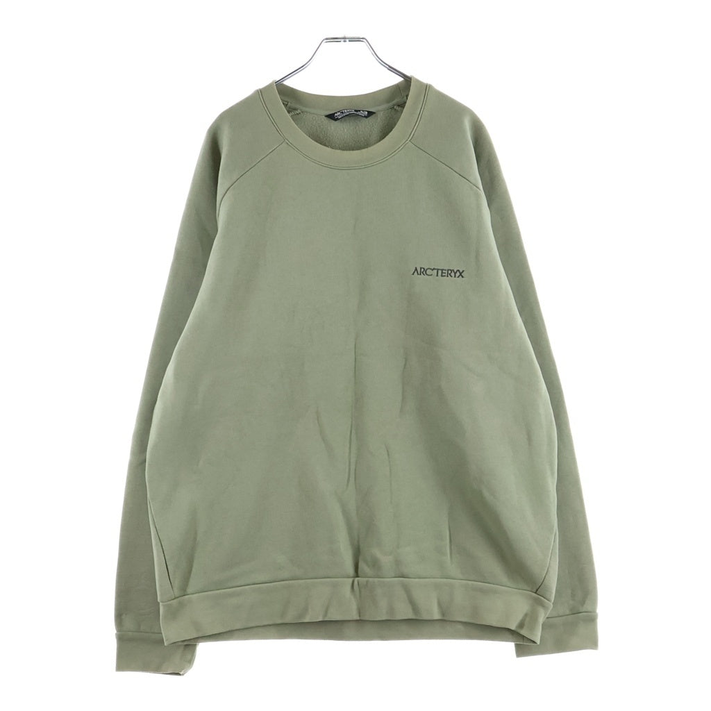 ARC'TERYX(アークテリクス) WORD EMBLEM CREW ワードエンブレムクルー ロゴエンブロイダリー 裏起毛 クルーネックスウェットシャツ トレーナー カーキ 27823-130457
