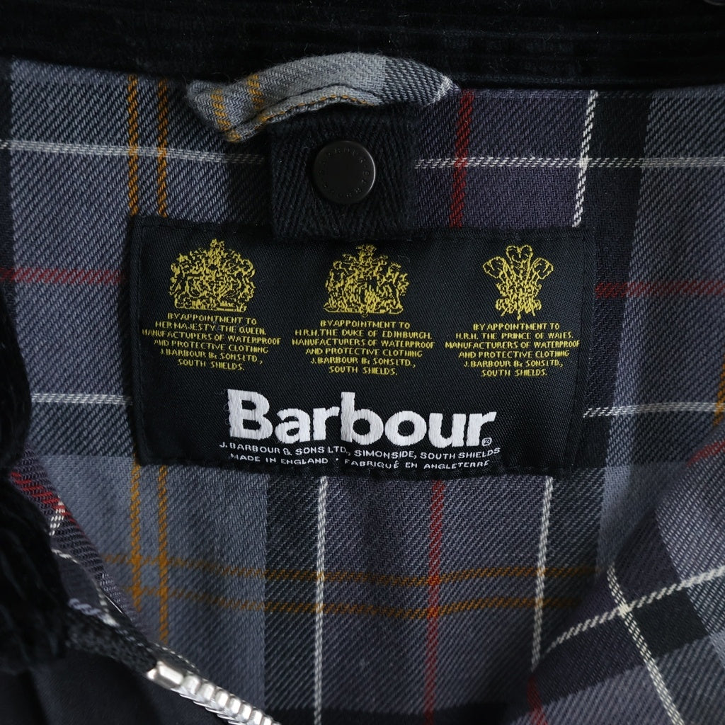 Barbour(バブアー) BEDALE SL ビデイル スリムフィット 裏地タータンチェック オイルドジャケット ブラック 1402200