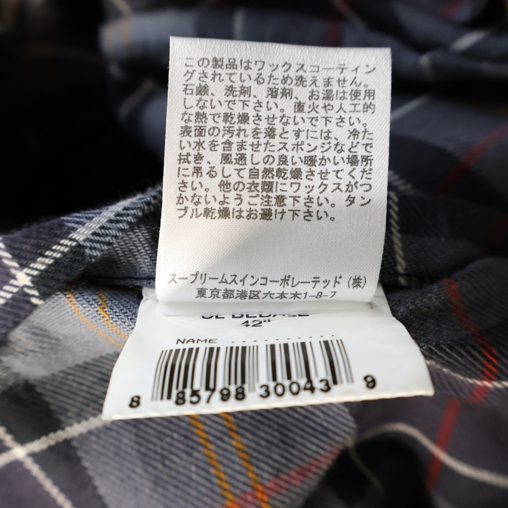 Barbour(バブアー) BEDALE SL ビデイル スリムフィット 裏地タータンチェック オイルドジャケット ブラック 1402200