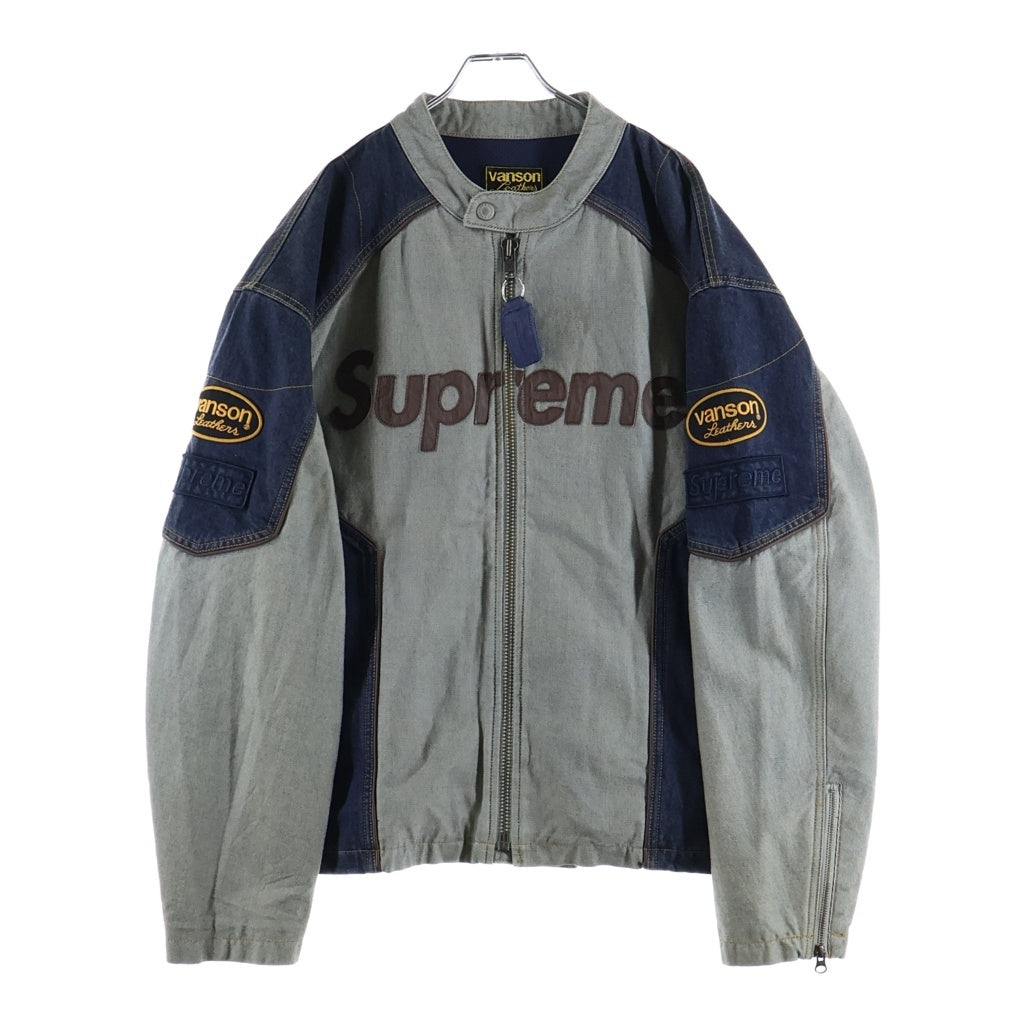 SUPREME(シュプリーム) 25SS ×VANSON Leathers Cordura Cotton Jacket Denim バンソン レザー コーデュラ コットン ジップアップ ライダースジャケット デニム インディゴ
