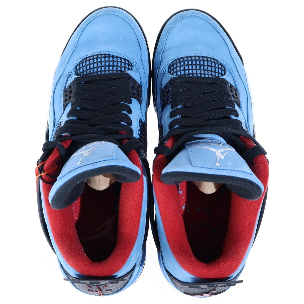 NIKE(ナイキ) ×TRAVIS SCOTT AIR JORDAN 4 RETRO CACTUS JACK UNIVERSITY BLUE トラヴィススコット エアジョーダン4 カクタスジャック ハイカットスニーカー ブルー US10.5/28.5cm 308497-406