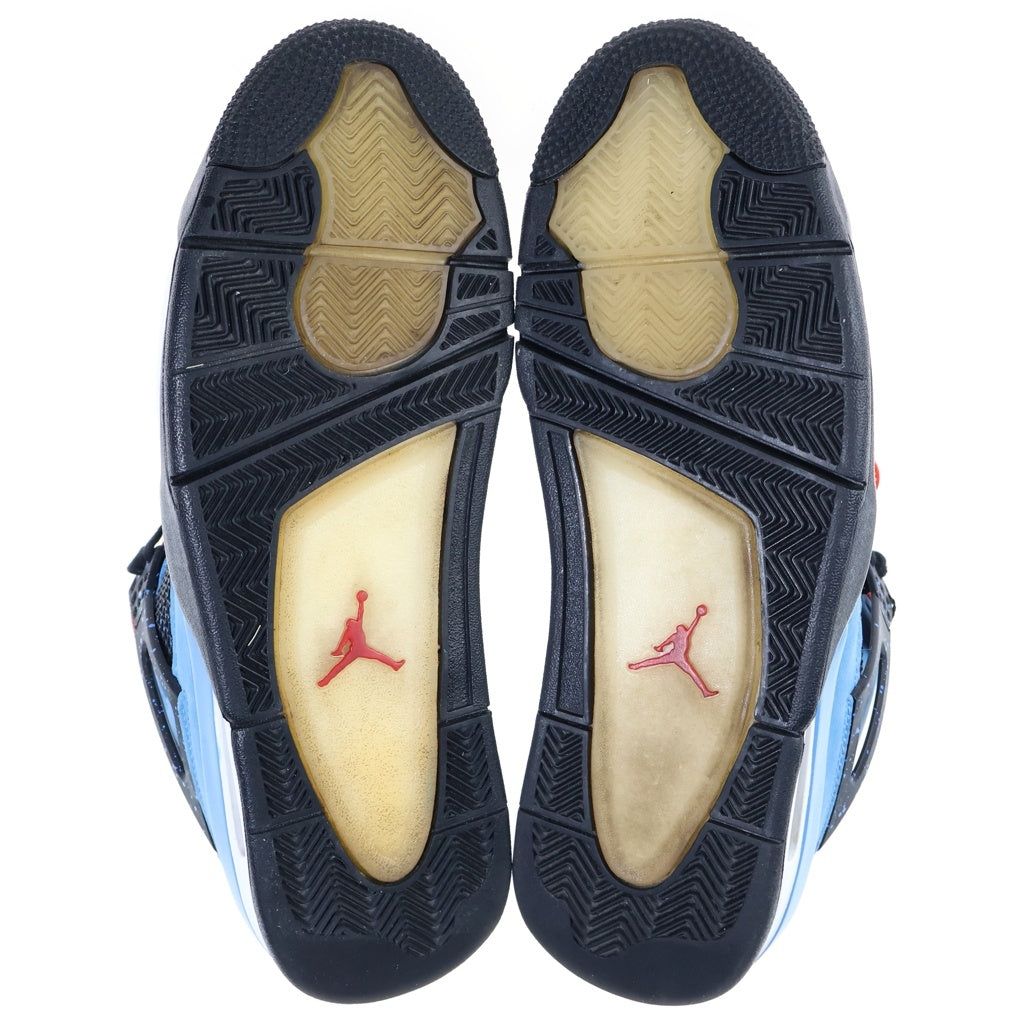 NIKE(ナイキ) ×TRAVIS SCOTT AIR JORDAN 4 RETRO CACTUS JACK UNIVERSITY BLUE トラヴィススコット エアジョーダン4 カクタスジャック ハイカットスニーカー ブルー US10.5/28.5cm 308497-406