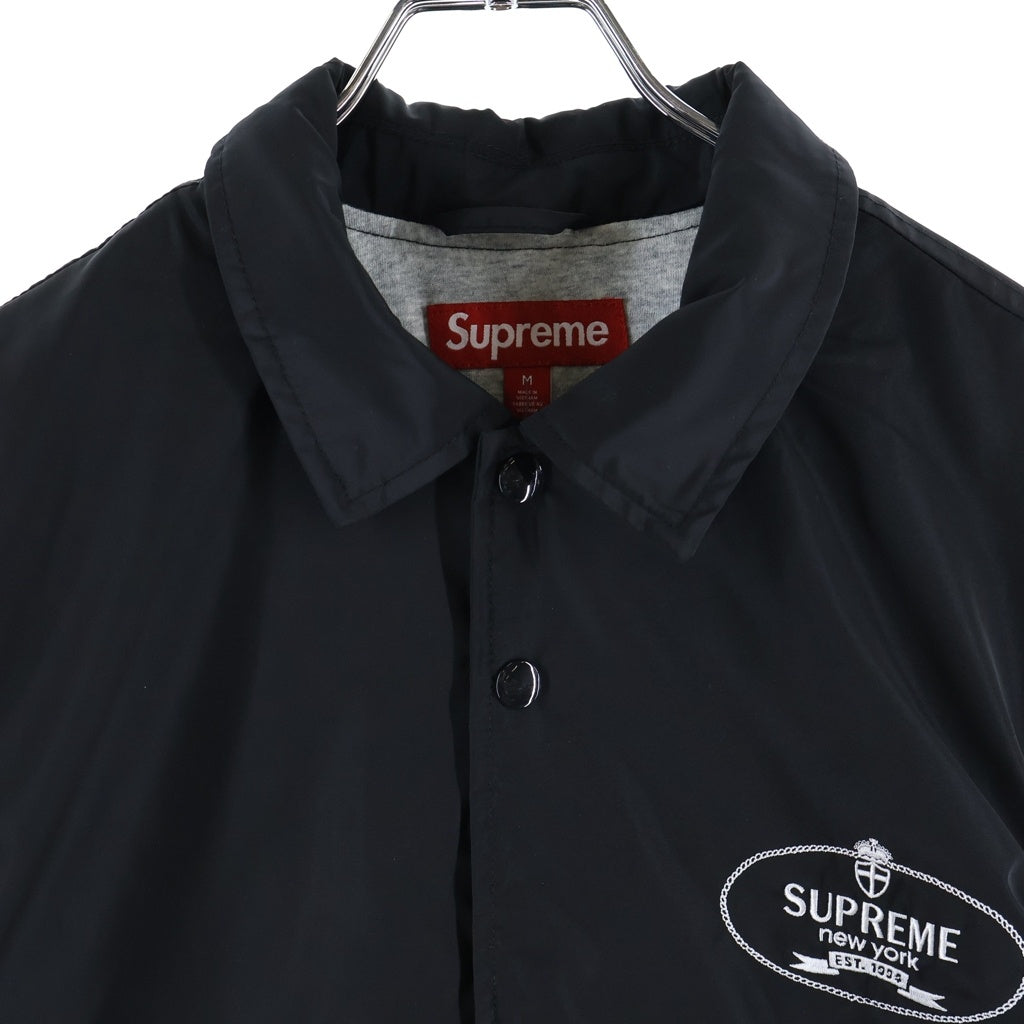 SUPREME(シュプリーム) 24AW Crest Coaches Jacket クレスト ロゴエンブロイダリー コーチジャケット ブラック