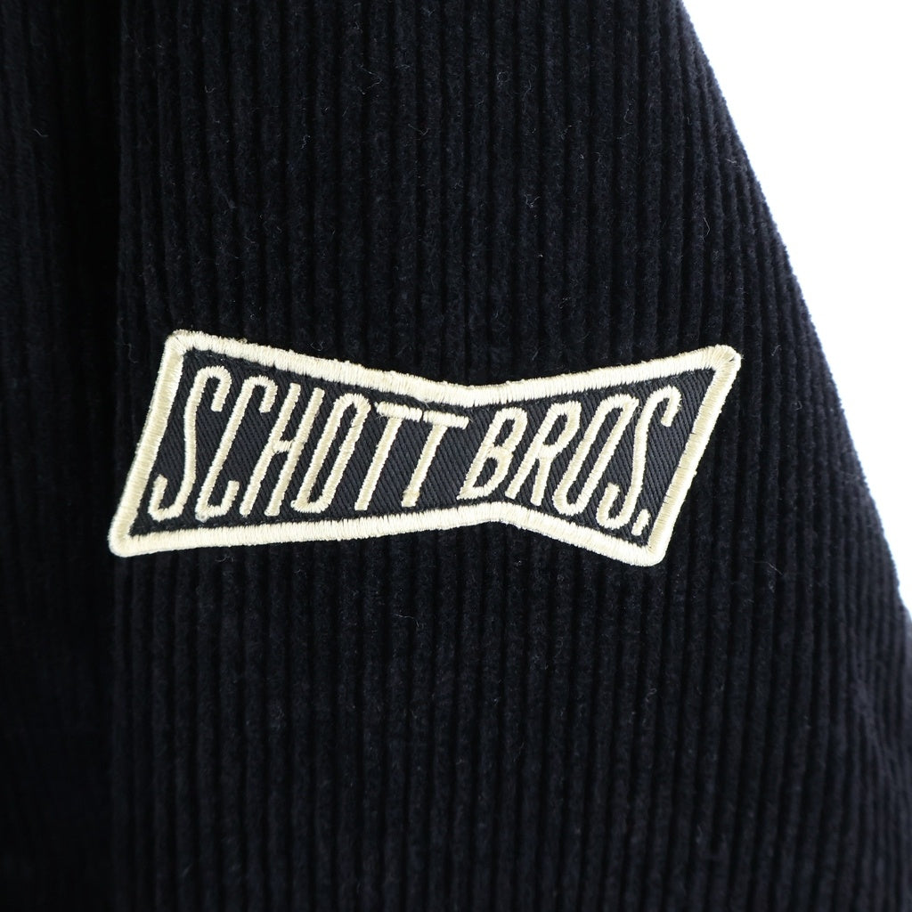 SCHOTT(ショット) SWINGTOP JACKET コーデュロイ ロゴパッチ ジップアップスウィングトップ ジャケット ブラック 782-2252016
