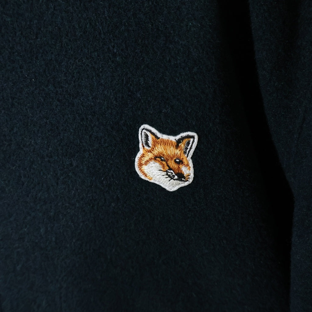 MAISON KITSUNE(メゾンキツネ) WOOL TEDDY JACKET ウール フォックスヘッド ロゴ刻印スナップボタン テディジャケット ブルゾン グリーン HU02208WM0002