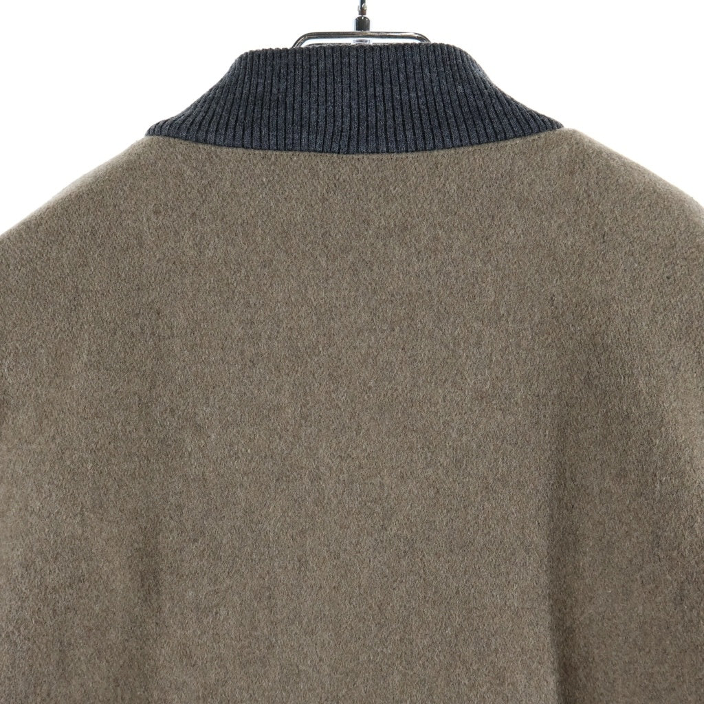 MAISON KITSUNE(メゾンキツネ) WOOL TEDDY JACKET ウール フォックスヘッド ロゴ刻印スナップボタン テディジャケット ブルゾン ベージュ DU02208WM0001