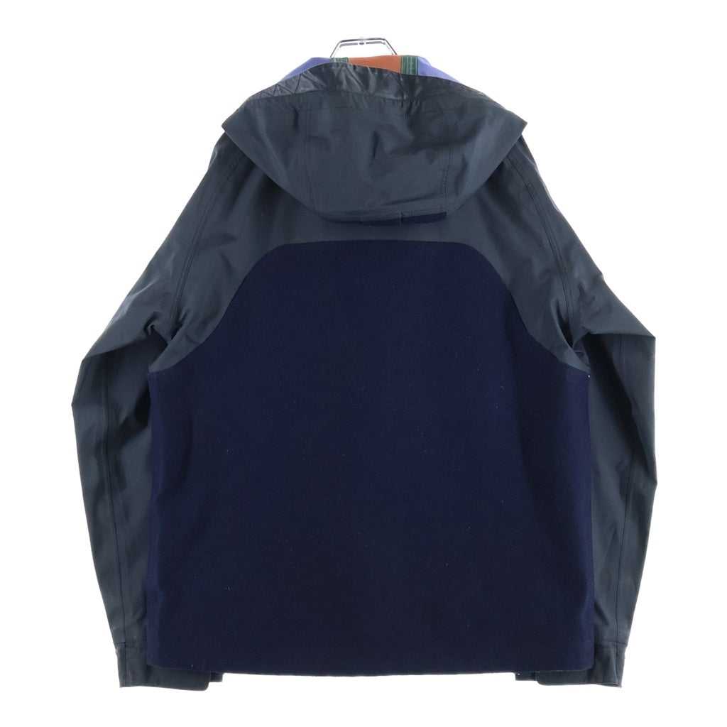 White Mountaineering(ホワイトマウンテニアリング) 12AW GORE-TEX MOUNTAIN JACKET ゴアテックス ウール切替 フーデッドマウンテンジャケット パーカー ネイビー WM1273201