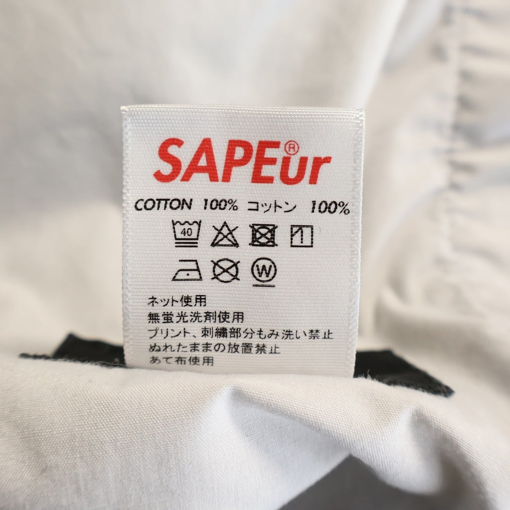 SAPEur(サプール) DENIM TRACK PANTS ロゴ刺繍 デニム イージージョガーパンツ ブラック