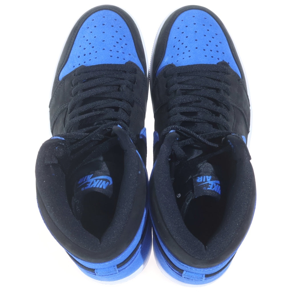 NIKE(ナイキ) AIR JORDAN RETRO HIGH OG ROYAL REIMAGINED エアジョーダン 1 レトロ ハイカットスニーカー ブラック/ブルー US9/27cm DZ5485-042