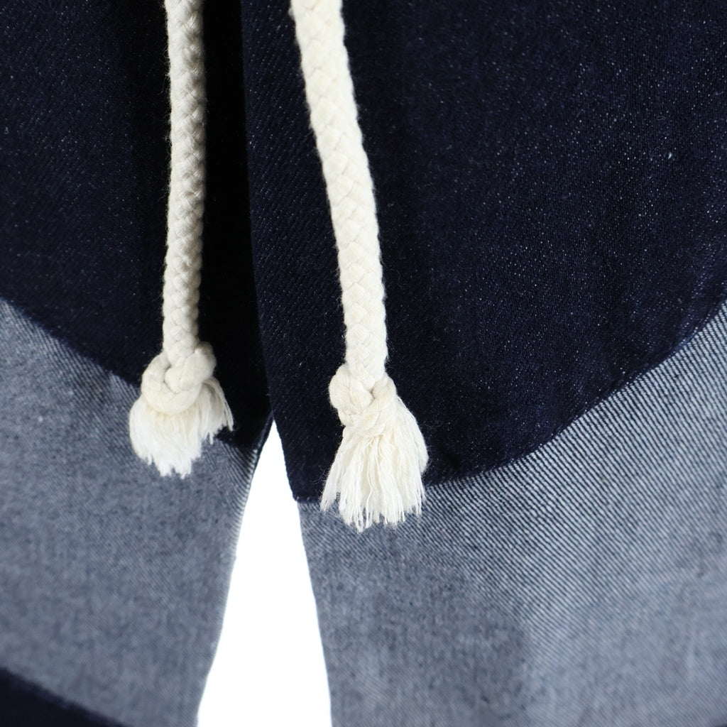SAPEur(サプール) DENIM TRACK PANTS ロゴ刺繍 デニム イージージョガーパンツ インディゴ