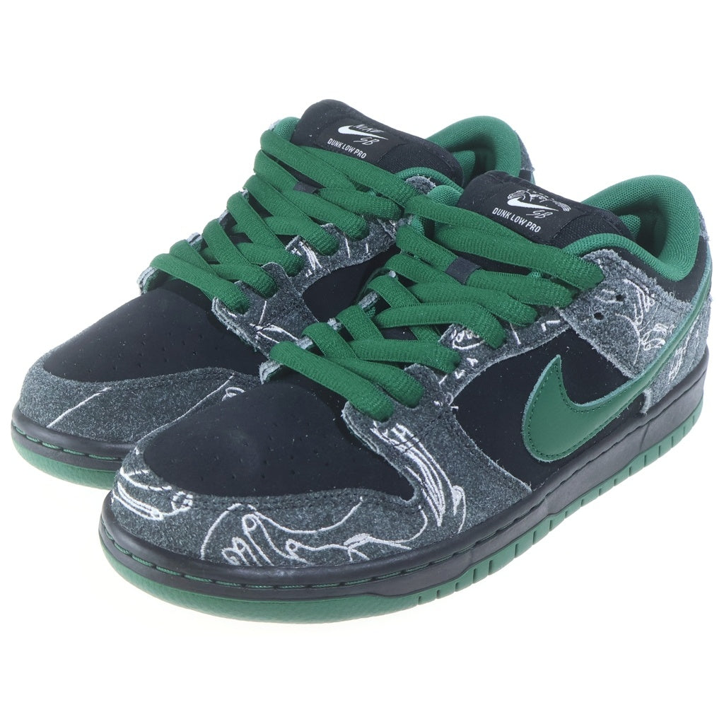 NIKE SB(ナイキエスビー) ×THERE SKATEBOARDS DUNK LOW PRO ゼアスケートボード ダンク プロ ローカットスニーカー ブラック/グリーン US9/27cm HF7743-001