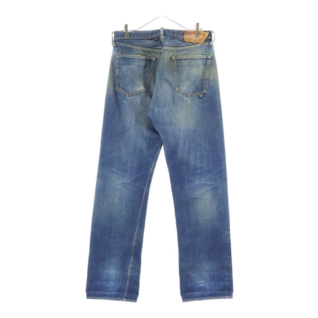 SUGAR CANE(シュガーケーン) STAR JEANS 065 レザーパッチ 隠しリベット セルビッチ レギュラーストレート デニムパンツ インディゴ