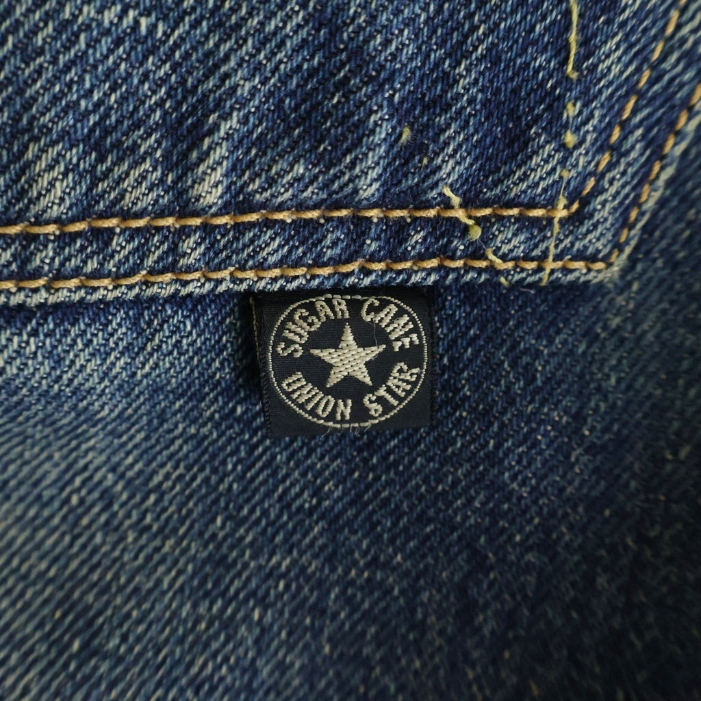 SUGAR CANE(シュガーケーン) STAR JEANS 065 レザーパッチ 隠しリベット セルビッチ レギュラーストレート デニムパンツ インディゴ