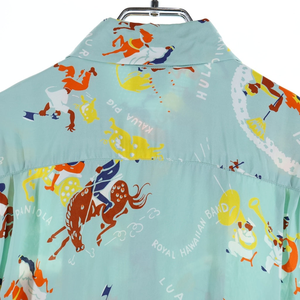 SUN SURF(サンサーフ) RAYON S/S SPECIAL EDITION HAWAIIAN SURF LEI QUEEN スペシャルエディション レイクイーン レーヨン オープンカラー ハワイアンシャツ 半袖アロハシャツ ブルー SS38102