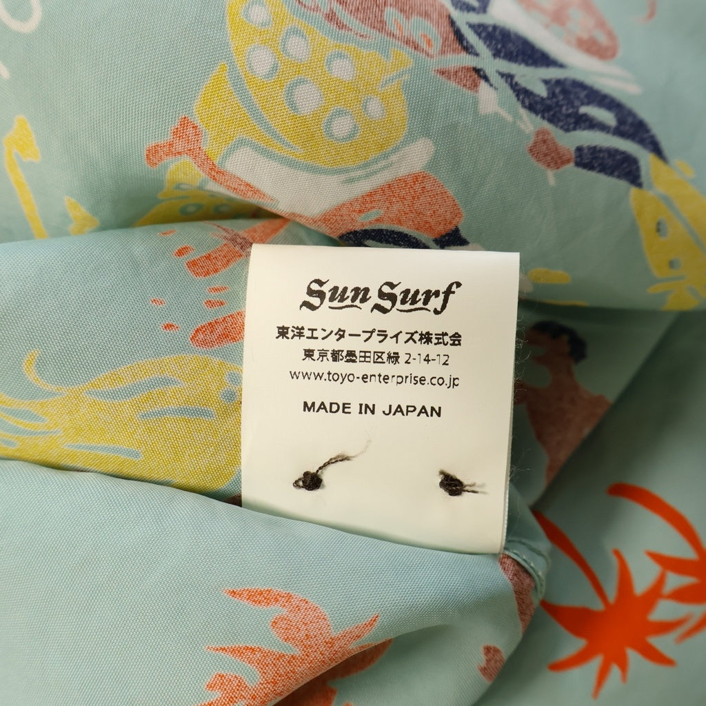 SUN SURF(サンサーフ) RAYON S/S SPECIAL EDITION HAWAIIAN SURF LEI QUEEN スペシャルエディション レイクイーン レーヨン オープンカラー ハワイアンシャツ 半袖アロハシャツ ブルー SS38102
