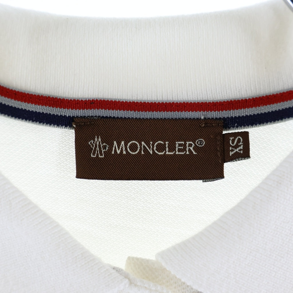 MONCLER(モンクレール) 鹿の子 茶タグ 半袖 コットン ポロシャツ ホワイト 83509