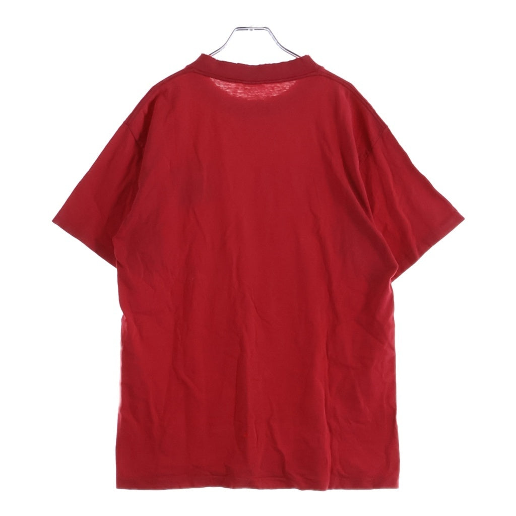 STUSSY(ステューシー) 80-90S VINTAGE OLD ヴィンテージ オールド 黒タグ USA製 フロントロゴプリント クルーネック半袖Tシャツ カットソー レッド