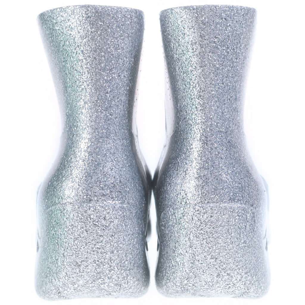 BOTTEGA VENETA(ボッテガヴェネタ) PUDDLE BOOT SPARKLE RUBBER パドル スパークル ラバー グリッター レイン アンクルブーツ シルバー 640045 V10Q0 1414