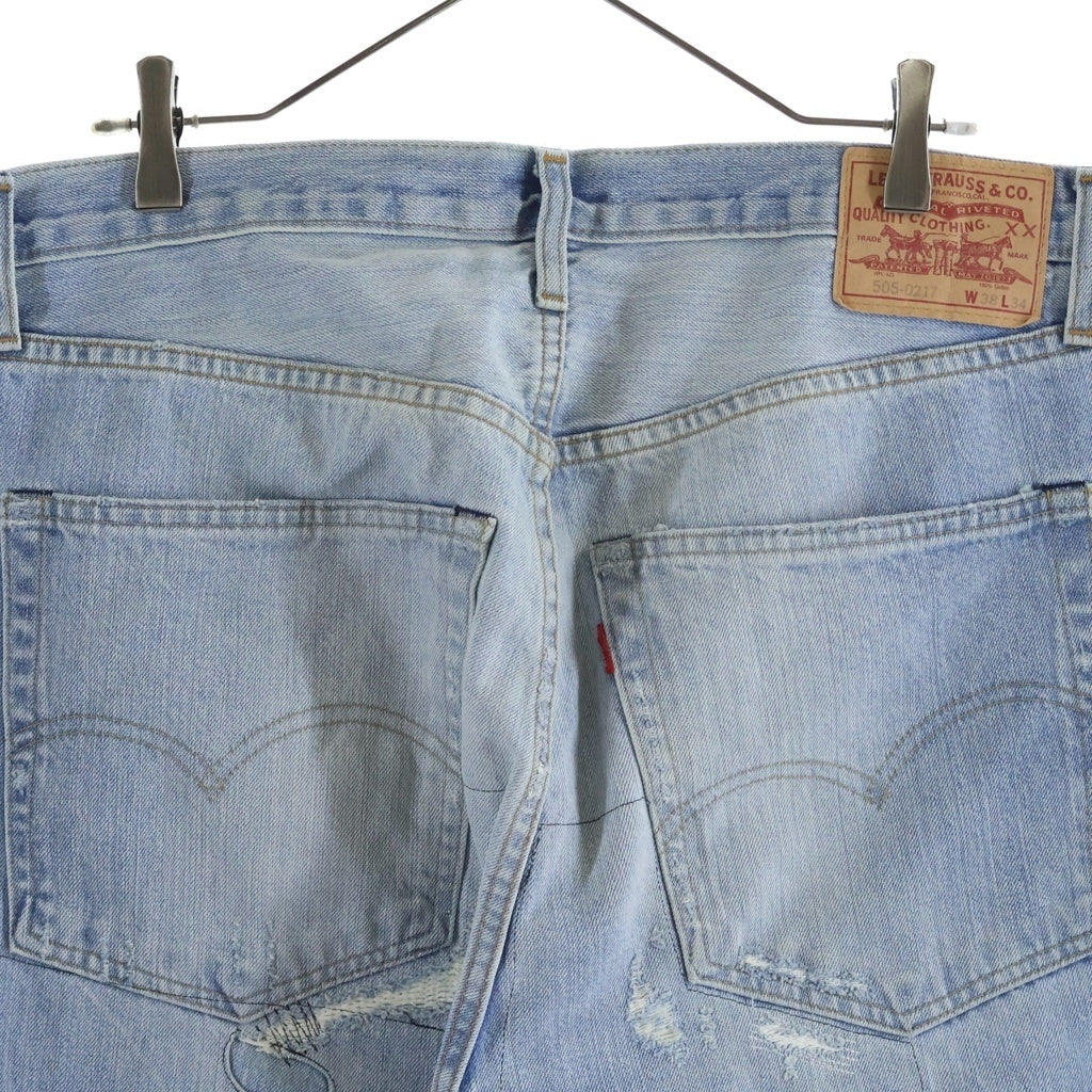 Levi's VINTAGE CLOTHING(リーバイス ビンテージ クロージング) 505 67年モデル復刻 ハードウォッシュ リペア加工モデル ジッパーフライ ストレート デニムパンツ インディゴ 67505-0111