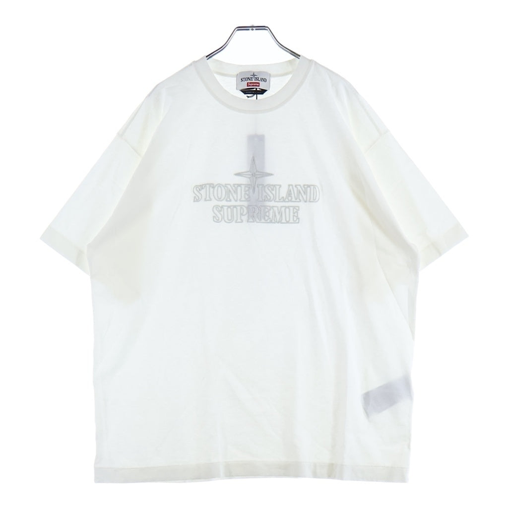SUPREME(シュプリーム) 20AW ×STONE ISLAND Embroidered Logo S/S Top ストーンアイランド ロゴエンブロイダリーTシャツ 半袖カットソー ホワイト 7325201S1