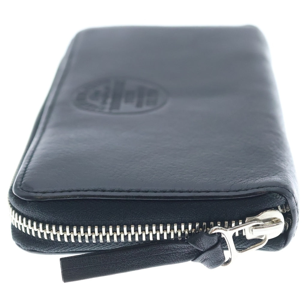NEIGHBORHOOD(ネイバーフッド) ×PORTER PURSE-L CL-WALLET ポーター ロゴエンボス加工 レザーラウンドジップウォレット 長財布 ブラック 162YSPTN-AC02