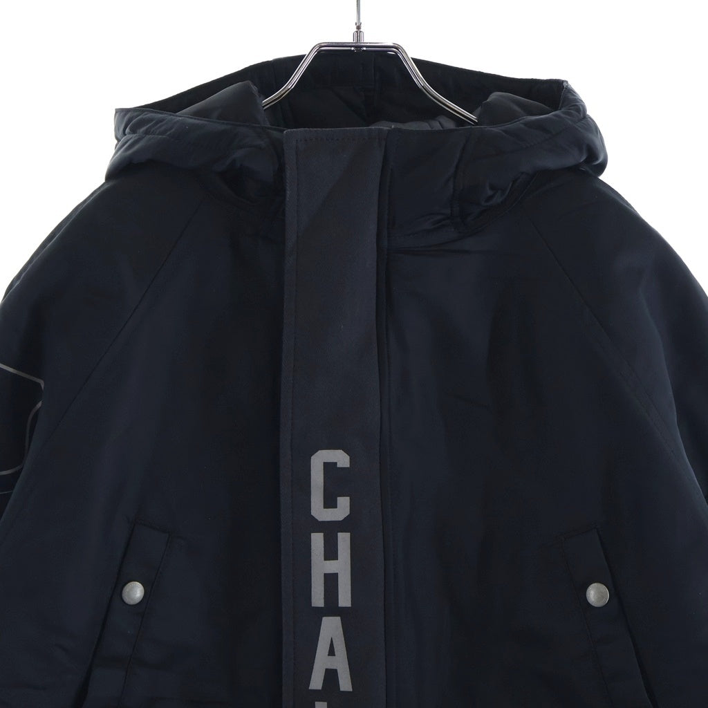 CHALLENGER(チャレンジャー) CLASSIC FLIGHT JACKET ジップアップ フーデッドナイロンフライトジャケット ブラック CLG-JK012-012