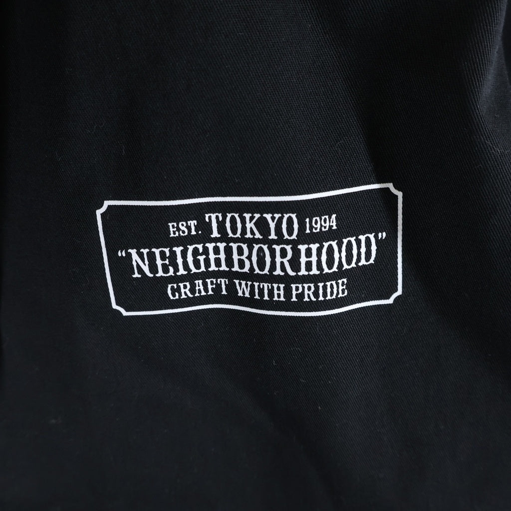 NEIGHBORHOOD(ネイバーフッド) 20AW / EC-JKT ロゴプリント ジップアップ ワークジャケット ブラック 202TSNH-JKM02