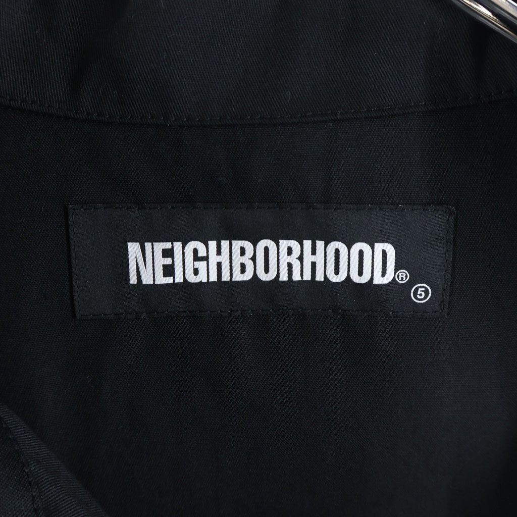 NEIGHBORHOOD(ネイバーフッド) 20AW / EC-JKT ロゴプリント ジップアップ ワークジャケット ブラック 202TSNH-JKM02