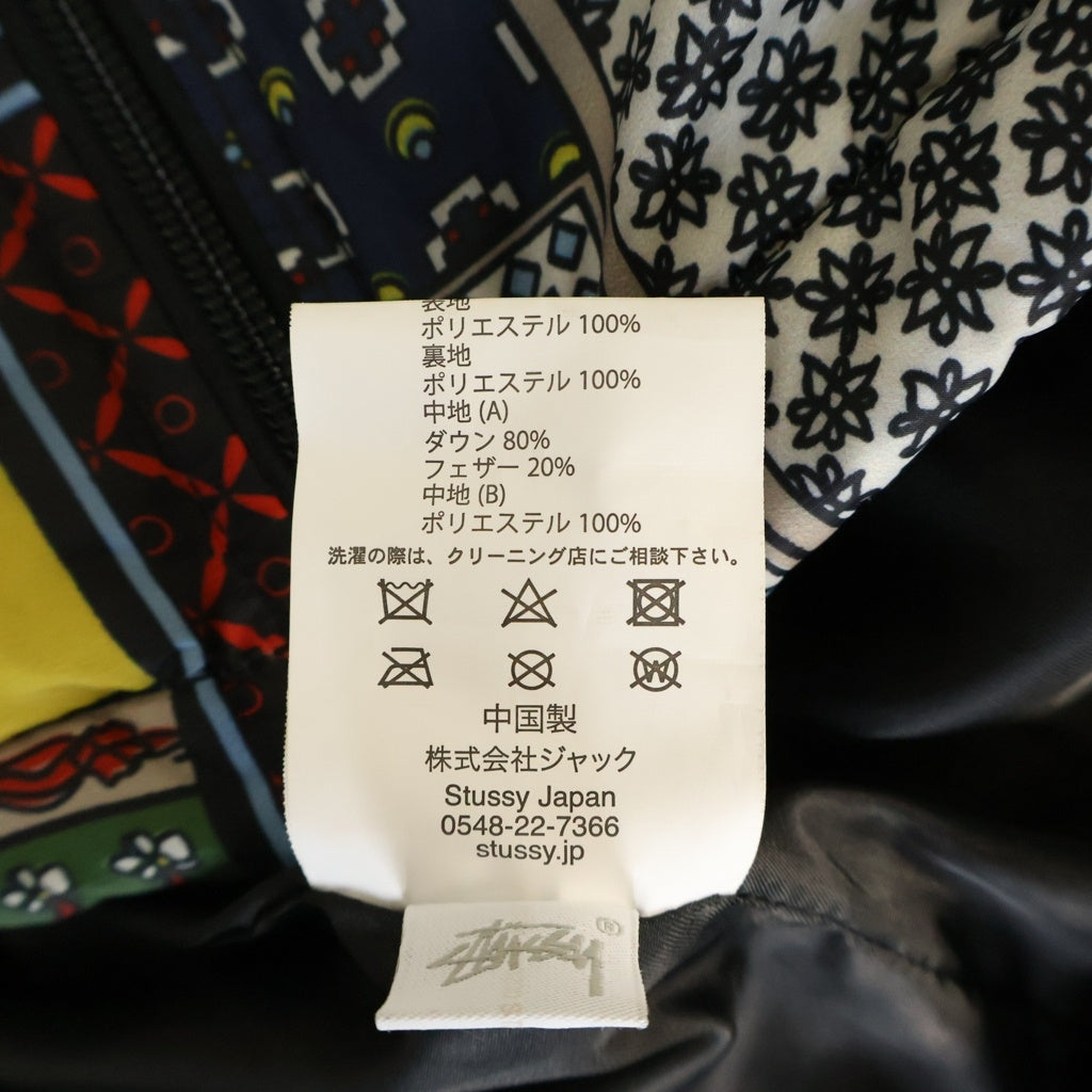 STUSSY(ステューシー) PUFFER JACKET 総柄 パッチワーク パデッド ジップアップ ダウンジャケット マルチカラー