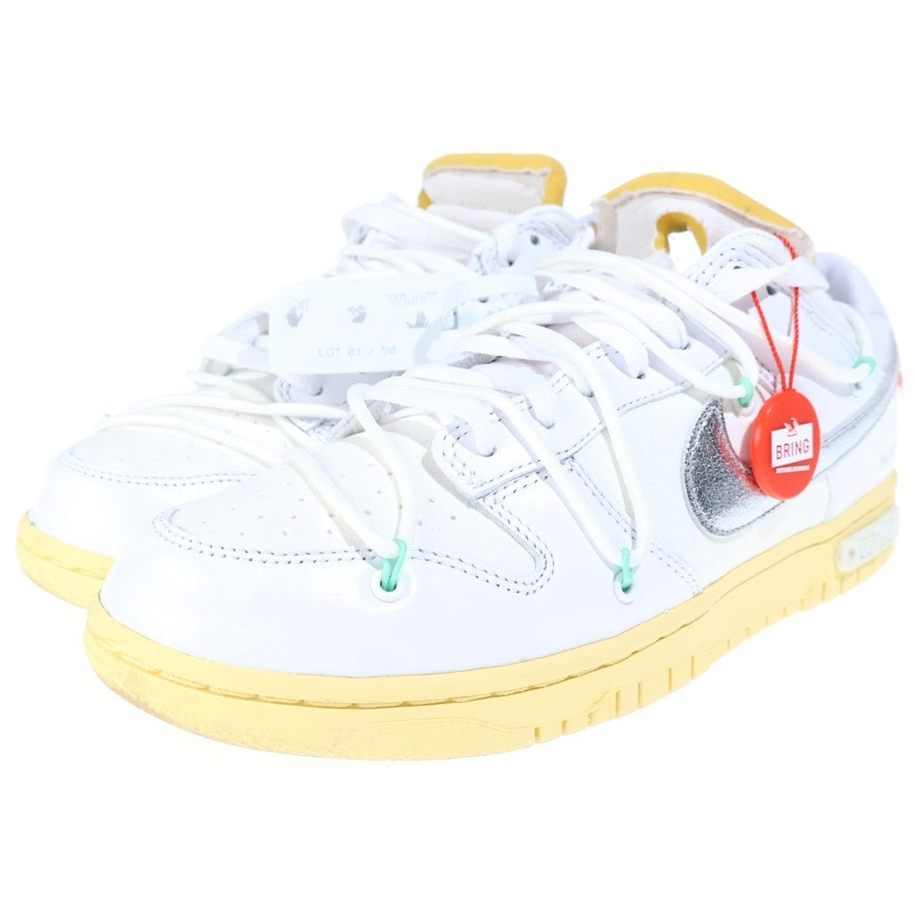 NIKE(ナイキ) ×OFF-WHITE DUNK LOW 1 OF 50 LOT.1 オフホワイト ダンク ローカットスニーカー ホワイト US9/27cm DM1602-127