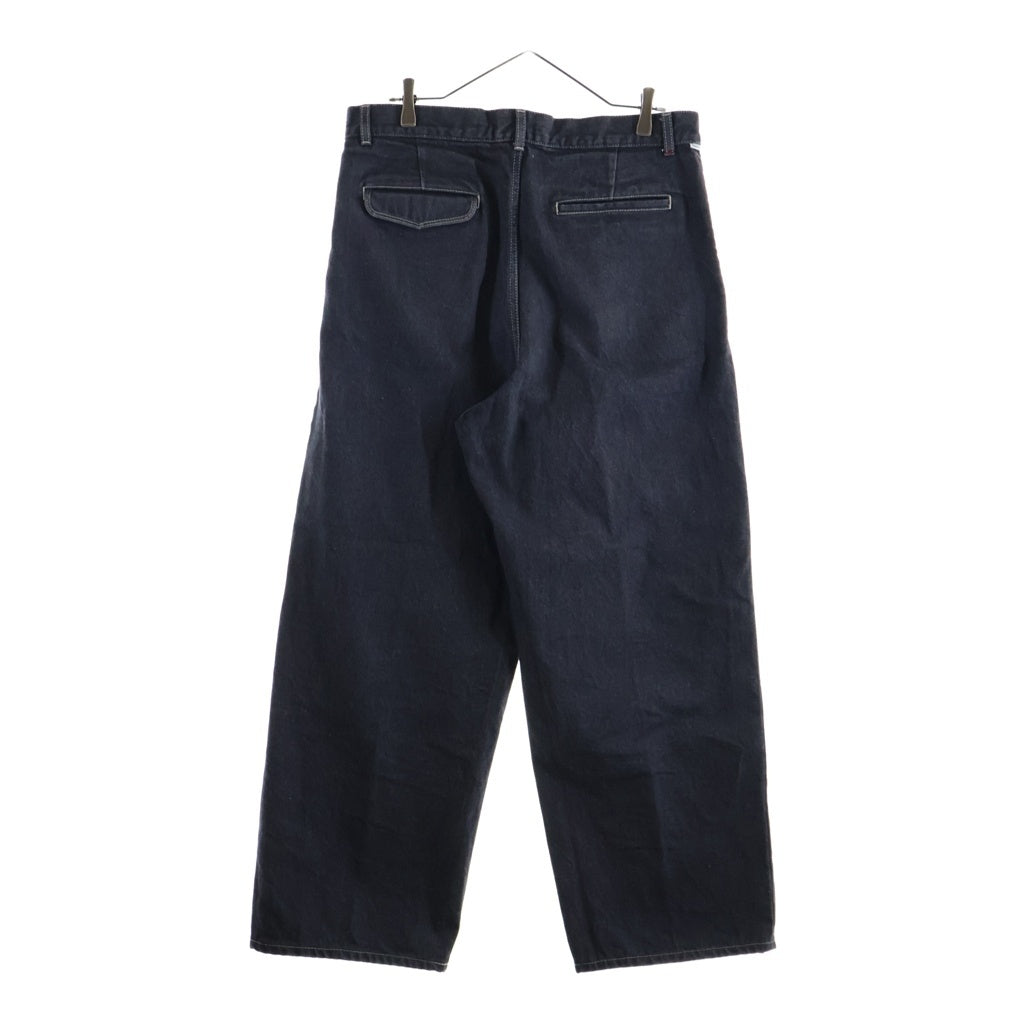 Graphpaper(グラフペーパー) 25SS GRAY TONE CONE DENIM TWO TUCK PANTS グレートーン ツータック ジップフライ センタープレス ワイドパンツ デニム グレー GM252-40067RB