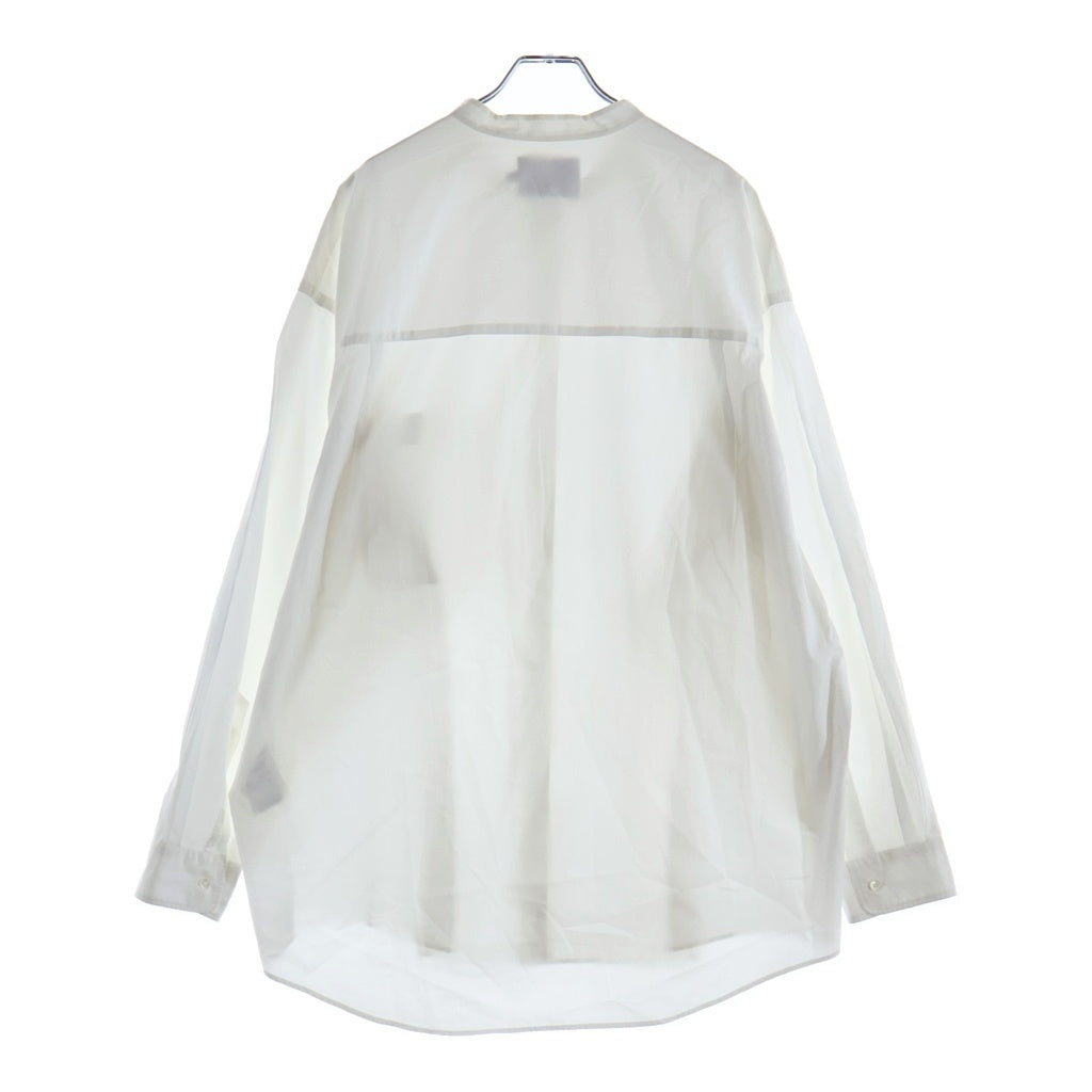 Graphpaper(グラフペーパー) 20AW ×THOMAS MASON OVERSIZED BAND COLLAR SHIRT トーマス メイソン オーバーサイズド バンド カラー 長袖シャツ ホワイト GM204-50228B