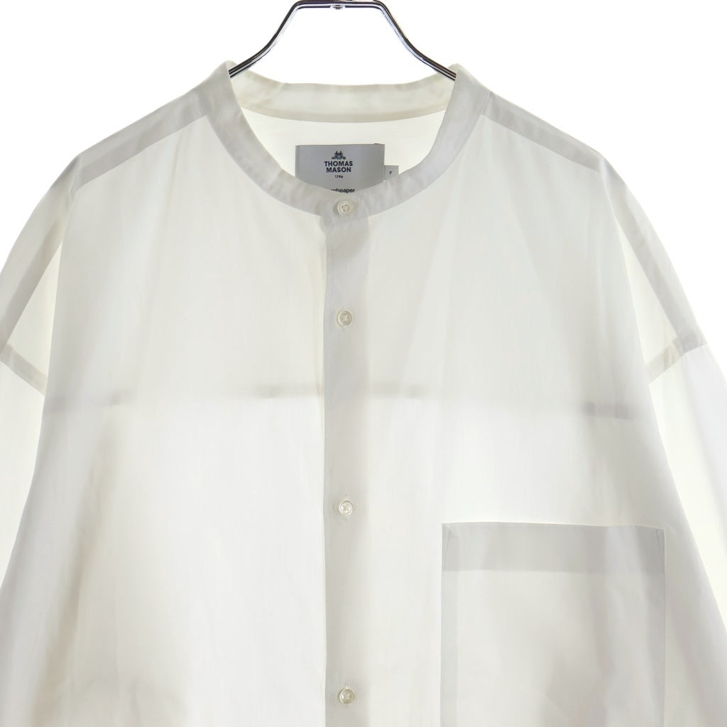 Graphpaper(グラフペーパー) 20AW ×THOMAS MASON OVERSIZED BAND COLLAR SHIRT トーマス メイソン オーバーサイズド バンド カラー 長袖シャツ ホワイト GM204-50228B