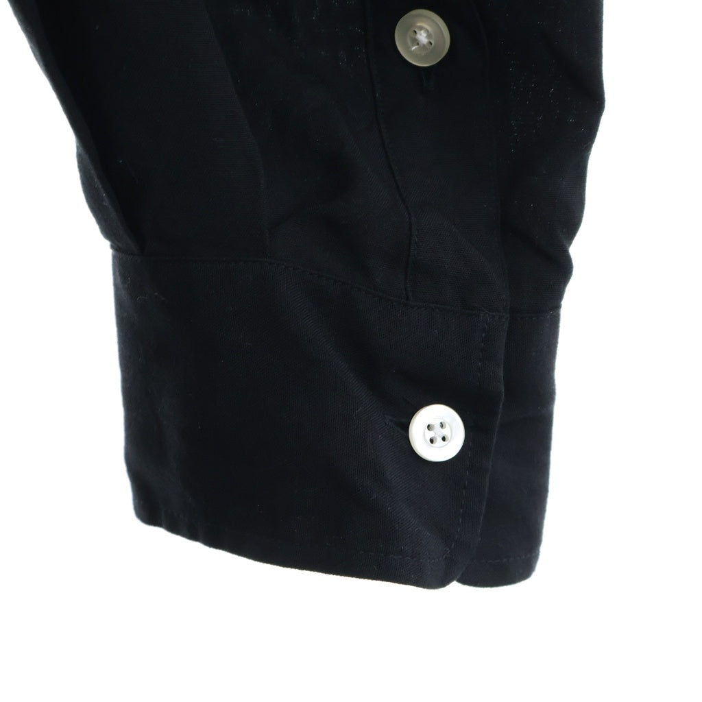 WACKO MARIA(ワコマリア) 23AW 50S OPEN COLLAR SHIRT TYPE-2 ロゴエンブロイダリー オープンカラー 開襟 長袖シャツ ブラック 23FW-WMS-OC10