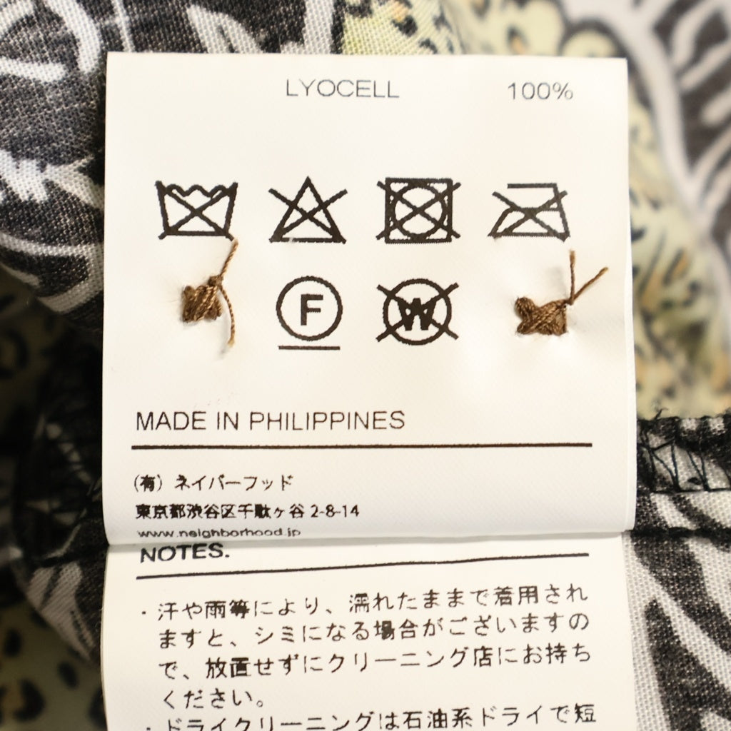 NEIGHBORHOOD(ネイバーフッド) 19SS ALOHA PANTHER LY-SHIRT LS アロハ パンサー レーヨン オープンカラー 開襟 長袖シャツ ブラック 191TSNH-SHM07