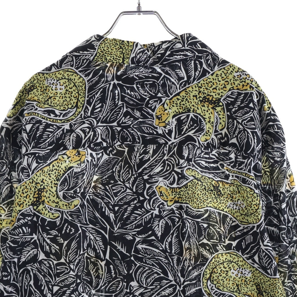 NEIGHBORHOOD(ネイバーフッド) 19SS ALOHA PANTHER LY-SHIRT LS アロハ パンサー レーヨン オープンカラー 開襟 長袖シャツ ブラック 191TSNH-SHM07