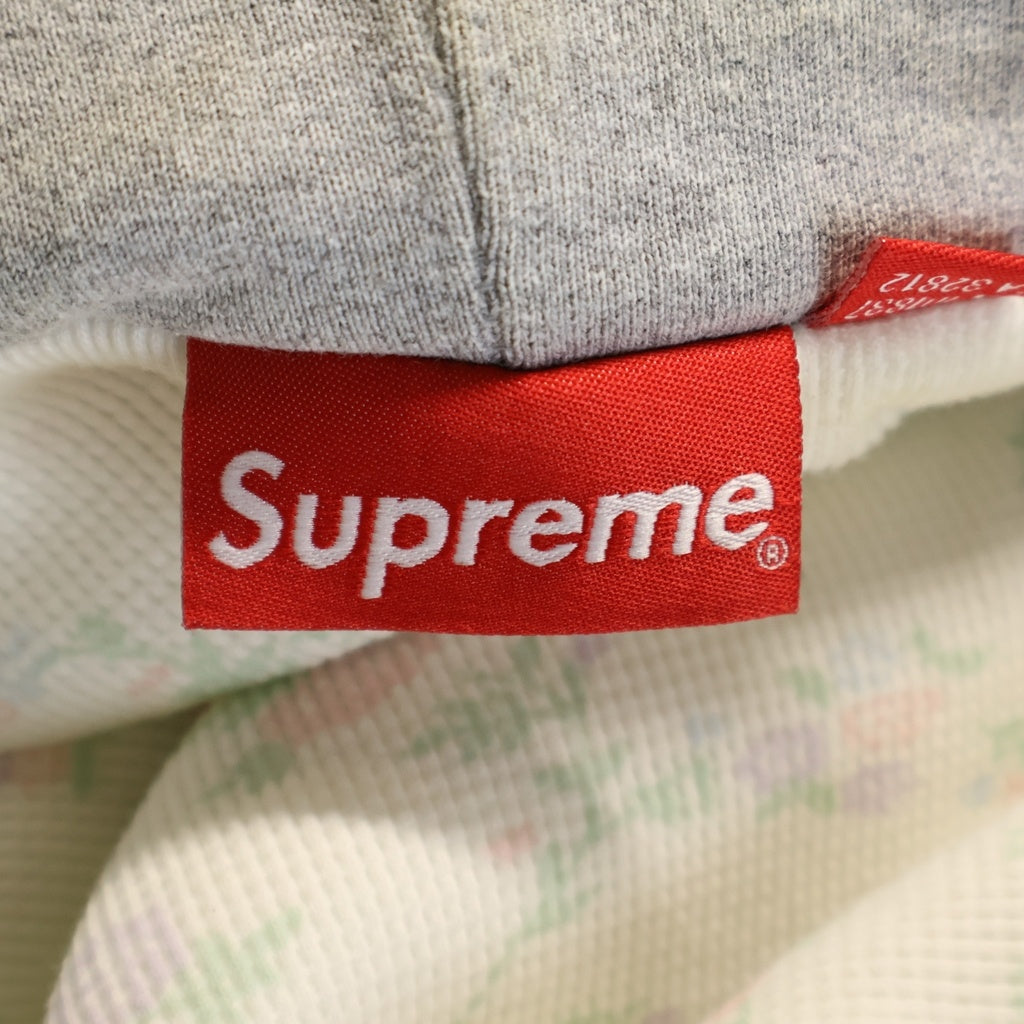 SUPREME(シュプリーム) 16AW Small Box Thermal Zip Up スモールボックスロゴ 裏フローラルサーマル スウェット ジップアップパーカー フーディー グレー
