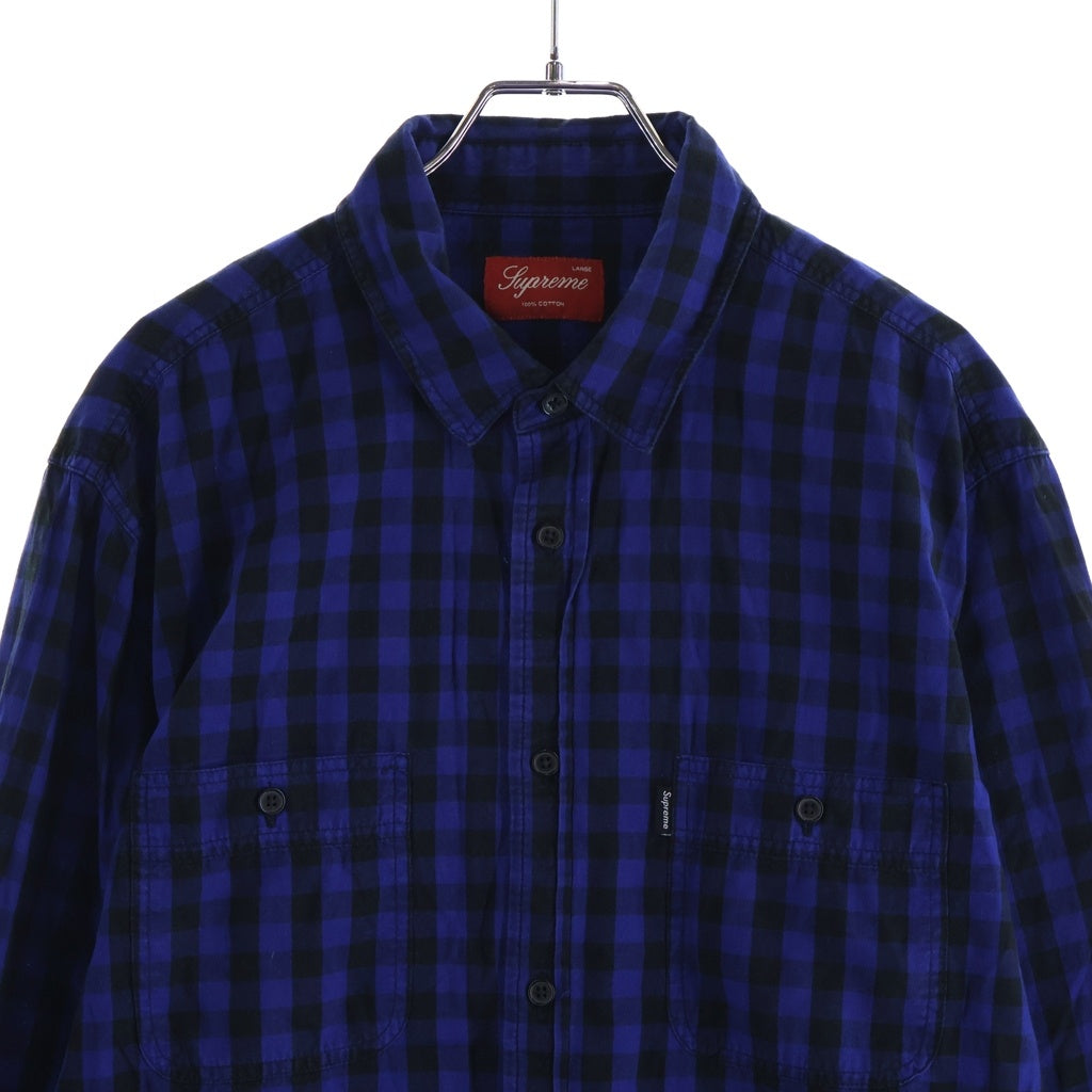SUPREME(シュプリーム) 12AW Buffalo Check Shirt レギュラーカラー ボタンダウン バッファローチェック 長袖シャツ ブルー