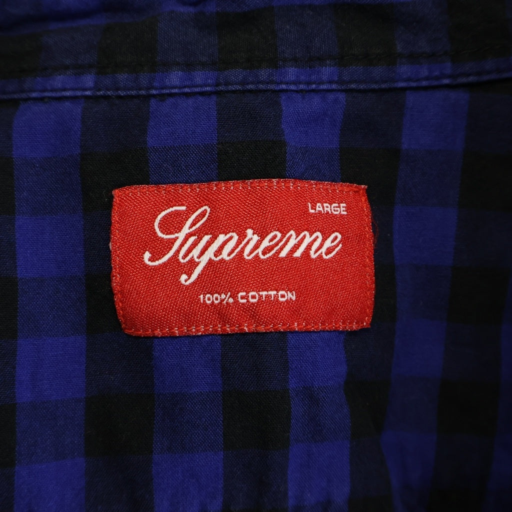 SUPREME(シュプリーム) 12AW Buffalo Check Shirt レギュラーカラー ボタンダウン バッファローチェック 長袖シャツ ブルー