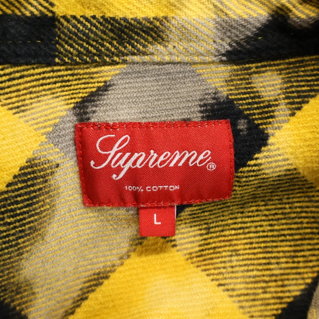 SUPREME(シュプリーム) 13AW Bleached Buffalo Heavyweight Shirt ブリーチ加工 バッファローチェック ヘビーウェイト 長袖シャツ イエロー