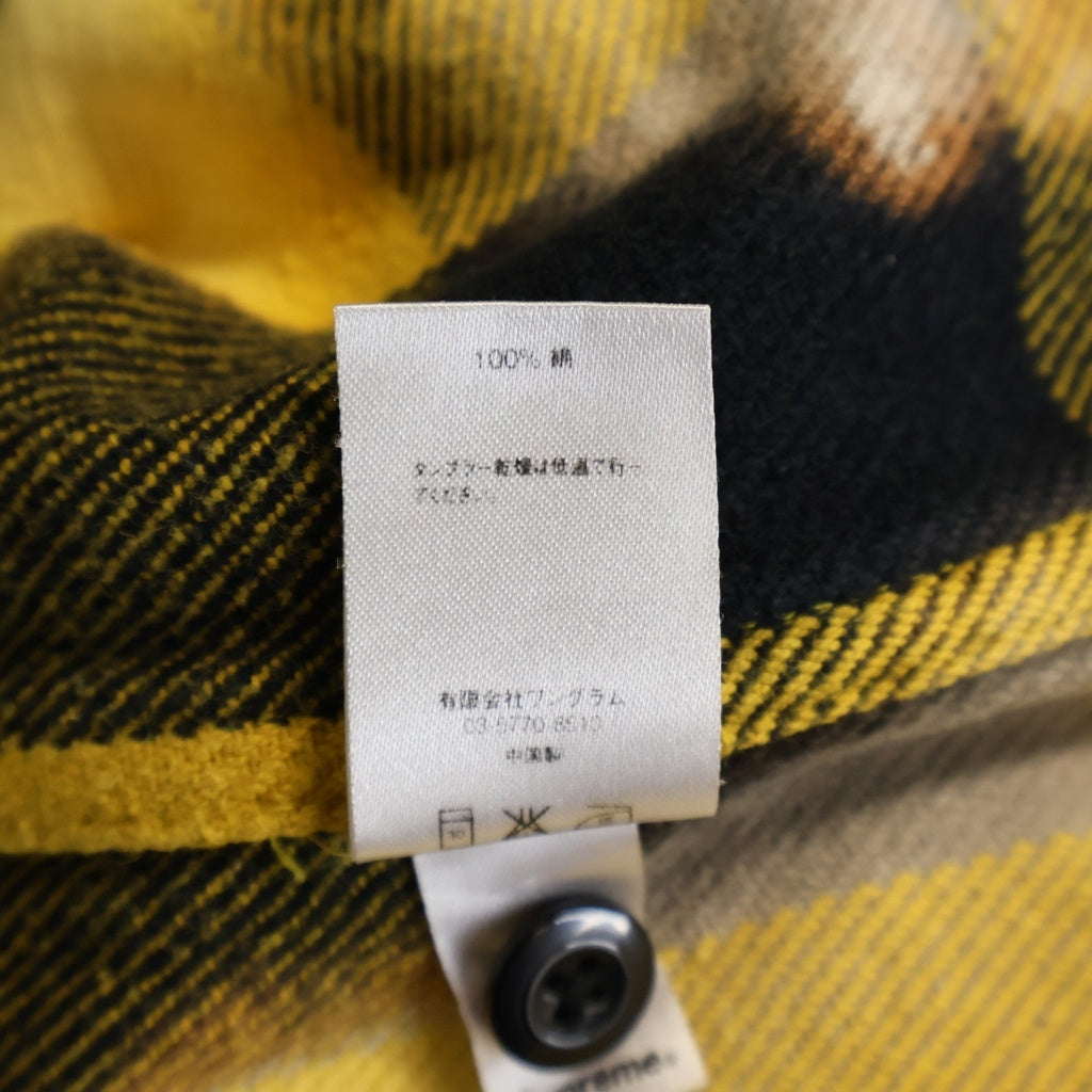 SUPREME(シュプリーム) 13AW Bleached Buffalo Heavyweight Shirt ブリーチ加工 バッファローチェック ヘビーウェイト 長袖シャツ イエロー