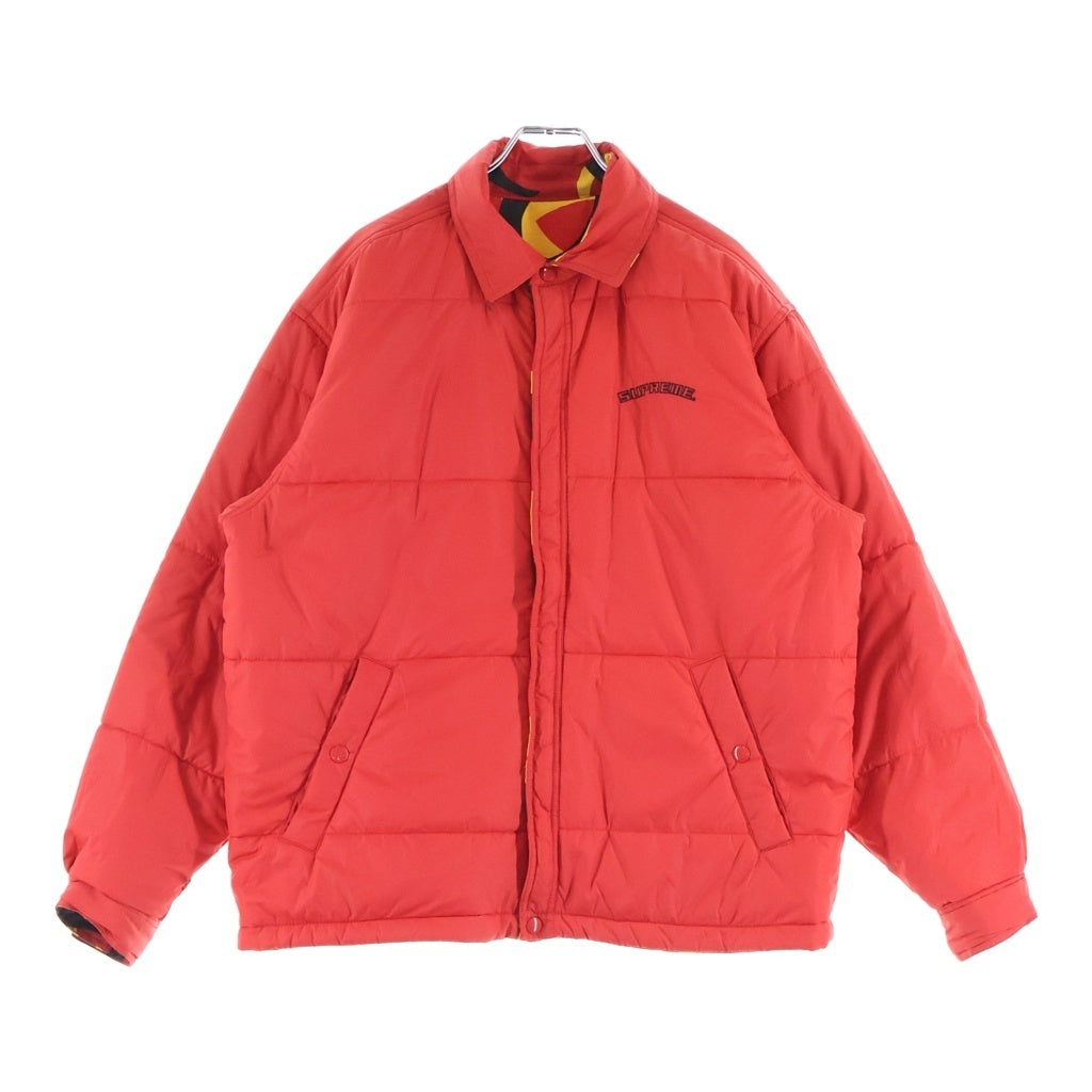 SUPREME(シュプリーム) 19AW Reversible Puffy Work Jacket リバーシブル トライバルカモ ジップアップパファージャケット レッド/イエロー