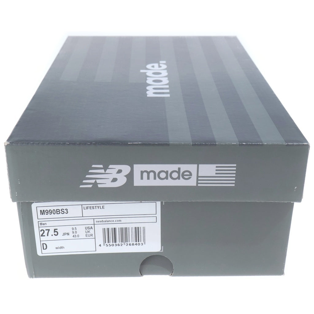 New Balance(ニューバランス) M990BS3 スウェード ローカットスニーカー ブラック US9.5/27.5cm