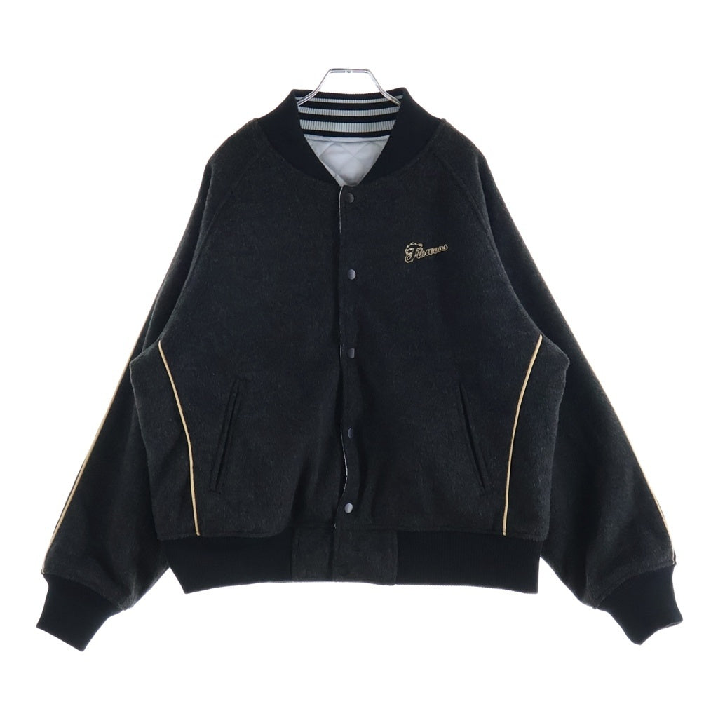 FAF/Fake As Flowers(エフエーエフ/フェイクアズフラワーズ) 24AW STADIUM JACKET ウール リバーシブル スタジアム バーシティジャケット スタジャン ブラック/ブルー 2342509