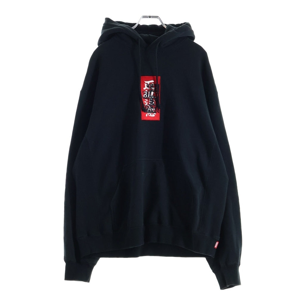 THE BLACK EYE PATCH(ブラックアイパッチ) LOGO SWEAT SHIRT フロントロゴ 取扱注意 プルオーバースウェットパーカー フーディー ブラック