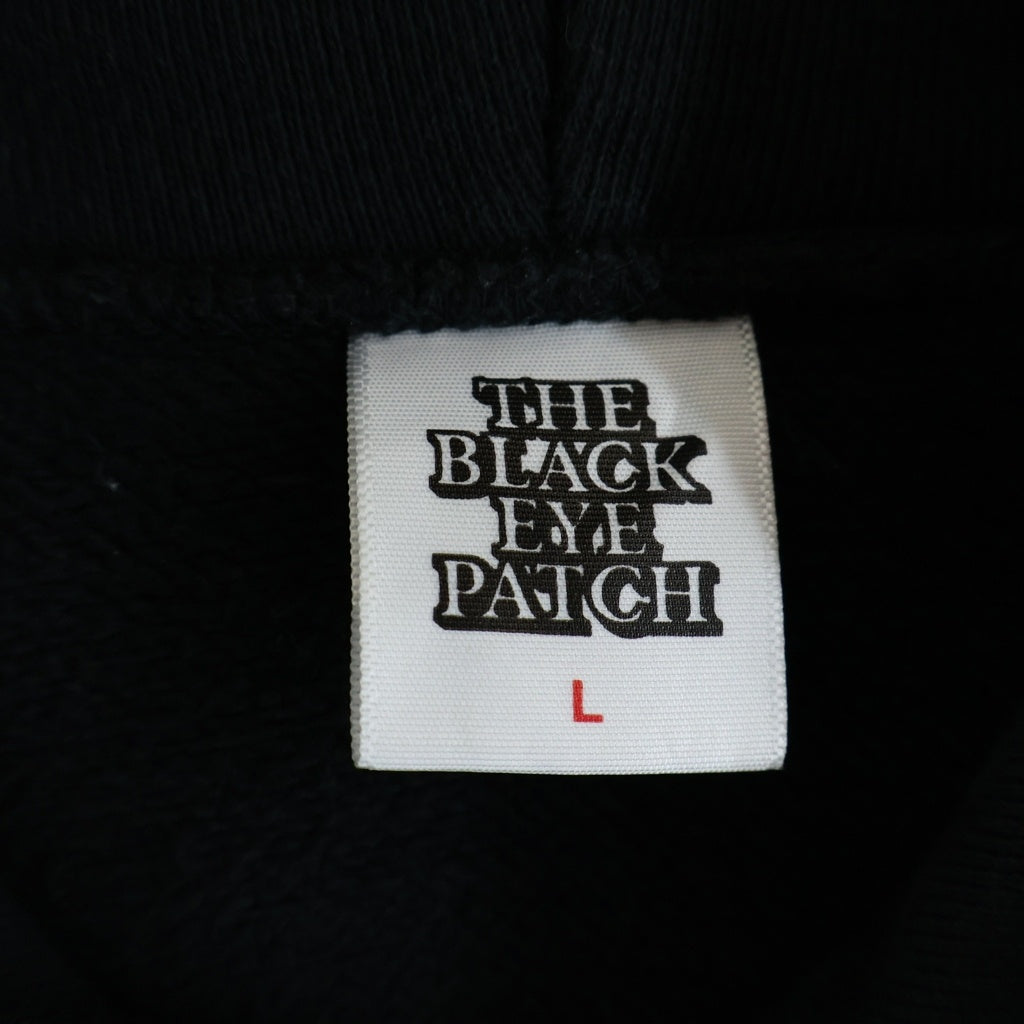 THE BLACK EYE PATCH(ブラックアイパッチ) LOGO SWEAT SHIRT フロントロゴ 取扱注意 プルオーバースウェットパーカー フーディー ブラック