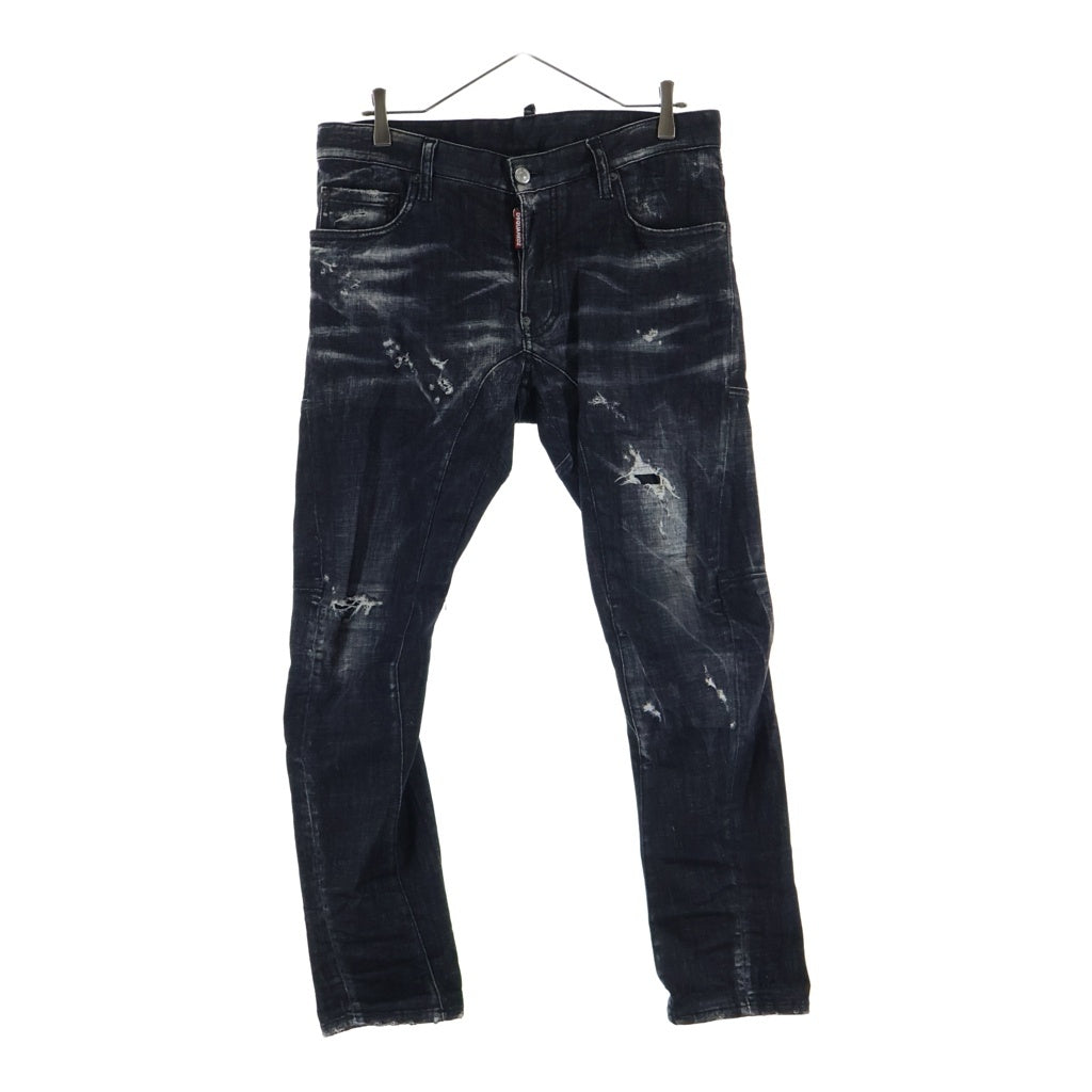 DSQUARED2(ディースクエアード) 20AW Tidy Biker Jean タイディバイカー ダメージ スキニーデニムパンツ グレー S71LB0801