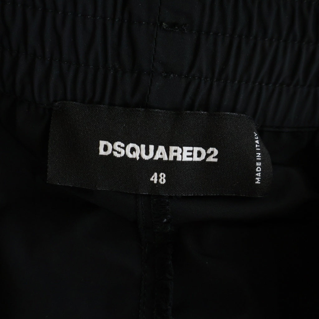 DSQUARED2(ディースクエアード) 21AW ロゴプリント ドローストリング ジョガーパンツ ブラック S74KB0596