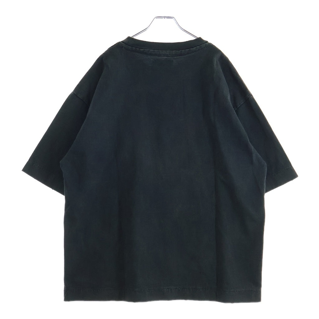 MAISON MIHARAYASUHIRO(メゾンミハラヤスヒロ) 25SS AMATEUR SEWN LIKE T-SHIRT アマチュア ソーン ライク ロゴエンブロイダリー クルーネック半袖Tシャツ カットソー ブラック A14TS601